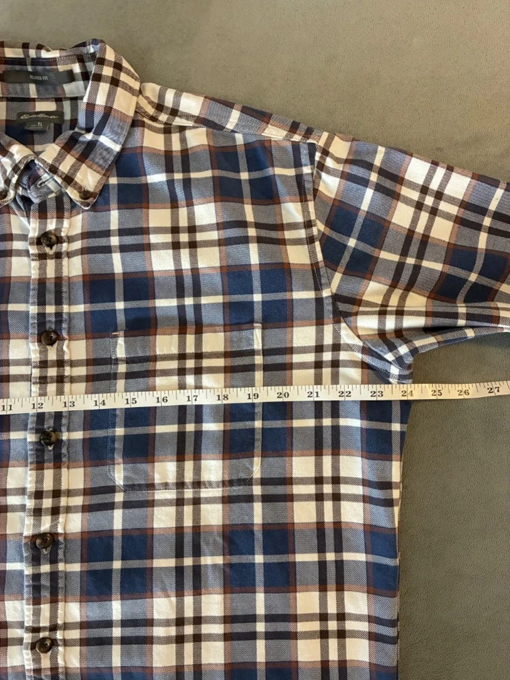 Eddie Bauer Men’s Plaid TALL Shirt - Picture 6 of 7